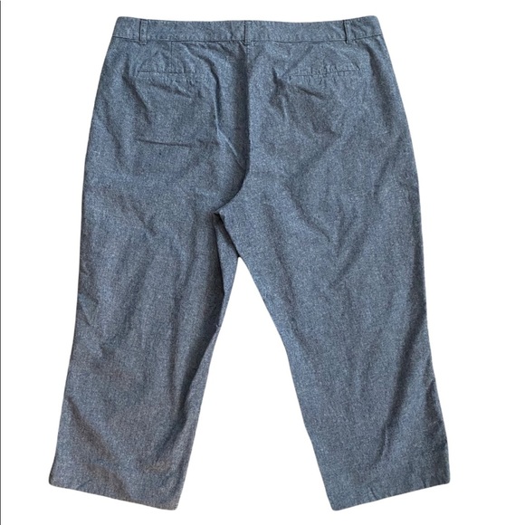 Light Wash Chambray Denim Sailor Pants Cropped Capri Jeans Talbots Size 16 - Picture 2 of 5